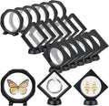 3D Floating Display Case, Transparent Film Jewely Storage Box, Black Challenge Coin Display Holder Stand for Antique Challenge Coins Medals Jewelry Shells Gems Minerals Rocks Specimen Pins (18Pcs) by HOSTK