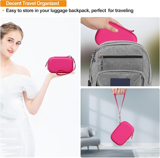 Elonbo Case for Kodak x Barbie Instant Smartphone Portable Photo Printer | Kodak x Barbie Portable Mini Color Wireless Mobile Printer Hard Travel Bag, Instant Picture Printer Storage Holder, Raspberry - Image 6