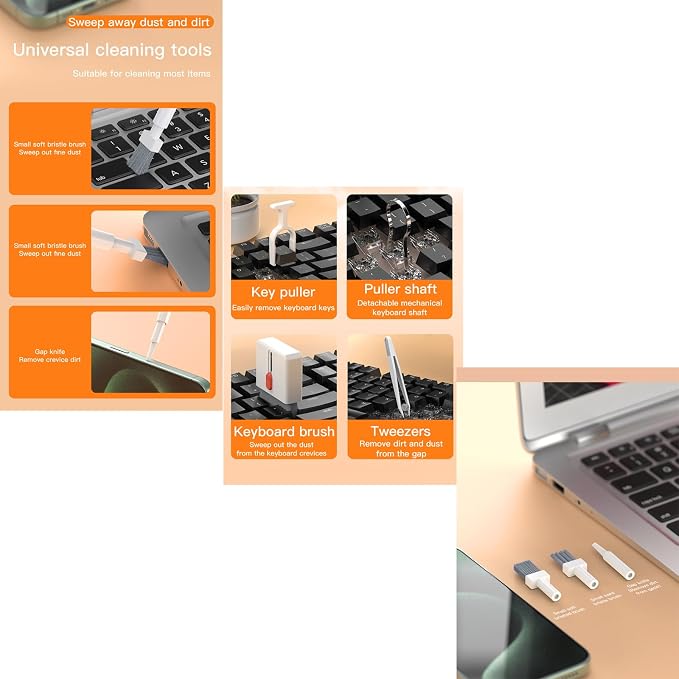 LOKEKE Multifunctional Cleaning Brush Kit, All-in-One Laptop Cleaning Tool, 32-in-1 Portable Electronics Cleaning Brush Tool Kits for Computer Tablet PC Camera Cellphone Earbuds - Image 3