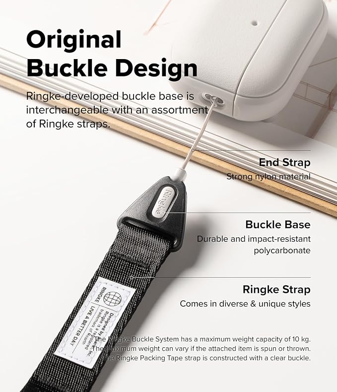 Ringke Phone Lanyard [Lanyard Strap Lettering Black 3] for Camera | Travel Essentials, One-Touch Buckle, Premium Material Phone & Camera Accessories, Adjustable Sturdy Universal Neck Strap - Image 6