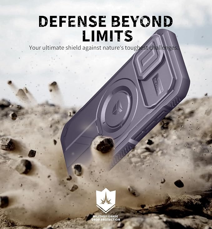 Dexnor for iPhone 17 Case with Slide Camera Cover & Adjustable Kickstand, Compatible with MagSafe, Rugged Shockproof Bumper Cases Heavy-Duty Magnetic Protective Cover,6.3 inch,Phantom Purple - Image 6