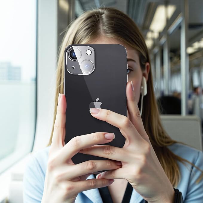 FanTEK Camera Lens Protector Compatible with iPhone 15/15 Plus, 9H Tempered Glass Camera Screen Cover, Ultra HD Clear Acrylic Full Coverage Guard, Case Friendly - Image 7