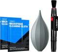 VSGO 4-in-1 Camera Cleaning Kit for Canon, Nikon, Sony DSLR Cameras | Air Blower, Dual-Head Lens Brush Pen, Microfiber Cloths Included, VS-A13E by VSGO