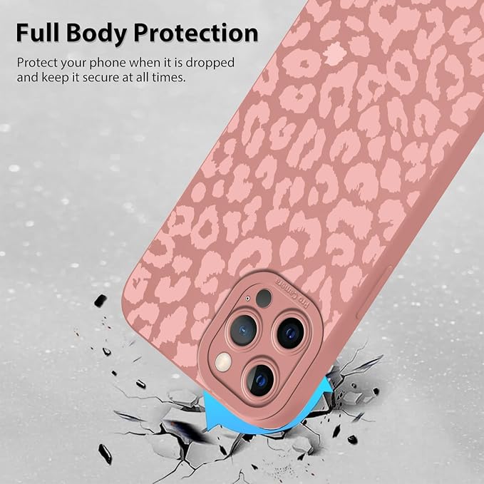 Cute Pink Cheetah Print Phone Case for iPhone 12 Pro 6.1" | Aesthetic Leopard Pattern Design Cover Full Camera Lens Protective Shockproof Soft Slim TPU Funda for Women Girls - Image 3