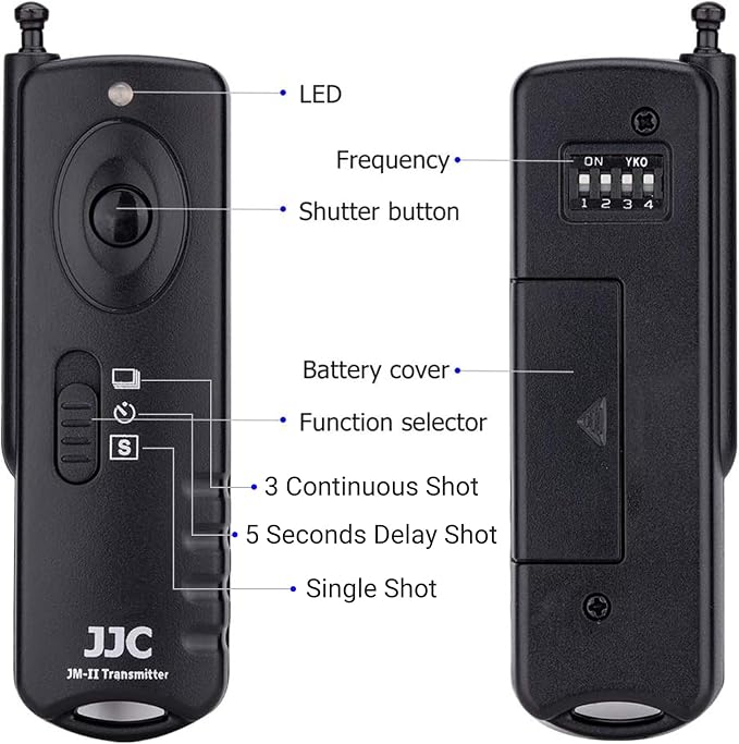JJC Wireless Remote Control Shutter Release for Canon EOS Rebel T7 T6 T5 | for EOS R50V R6 V R6 Mark III II R7 R8 R10 R100 RP R T8i T7i T6i T6s T5i T4i SL3 SL2 2000D 70D 77D 80D 90D M6 Mark II & More - Image 2