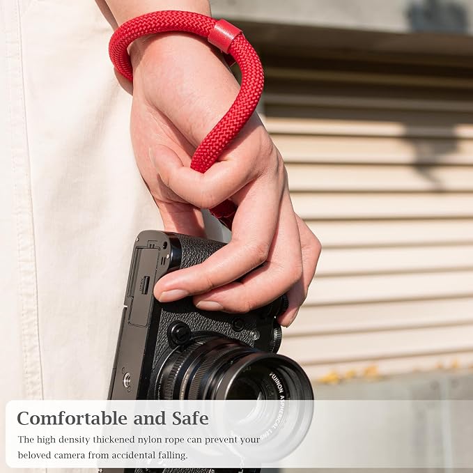 VOVMOEYA Rope Camera Wrist Strap,Camera Hand Strap Compatible with A6400 A6000 A7 IV,for Fujifilm X100V for Nikon Zf Z30 for Canon EOS R6 R7 R8 R10 Camera Wrist Straps for dslr - Red - Image 3