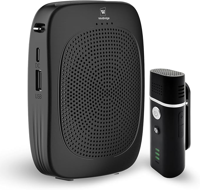 Bluetooth Voice Amplifier with Wireless Lavalier Lapel Mic for Teachers | Portable Speaker Clip-On Microphone, Mini Megaphone PA System for Classroom/Yoga/Public Events C006 by YOCEWECA