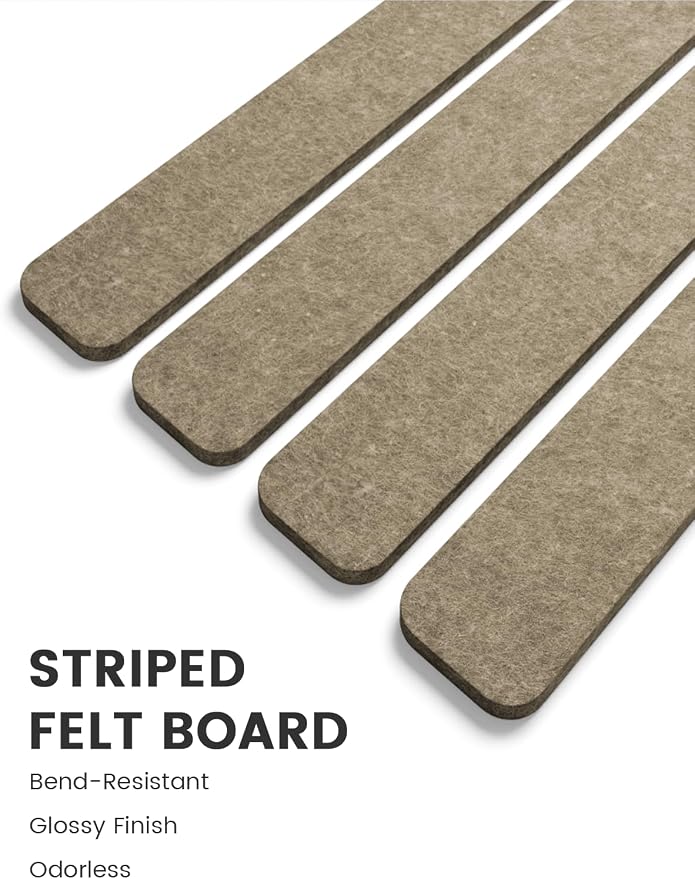 Fluxynara 13" x 2" Felt Wall Panels, Earth Brown | 8-Pack Includes 50 Push Pins and Adhesive Tabs for Photos, Notes and Decor in Bedroom Doors, Home Office or Studios - Image 3