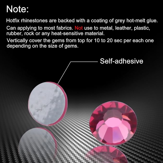 Jollin Hotfix Rhinestones Flatback Crystal Gems 7.2mm SS34, Rose | 288pcs Hot Fix Crystals Glass Rhinestones for Bedazzling, Crafting, Clothes, Shoes & Accessories DIY Decoration - Image 5