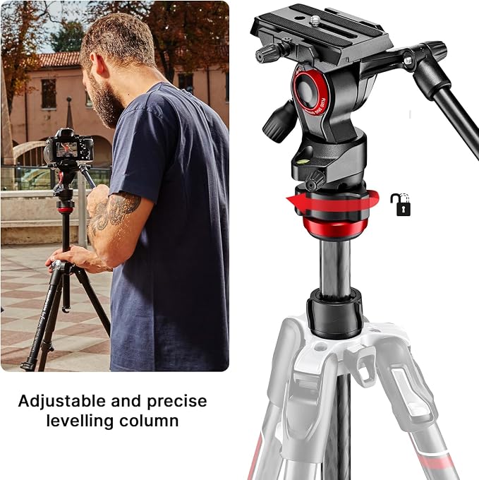 Manfrotto Befree Live, Travel Video Tripod, Carbon Fiber with Twist Lock with MVH400AH Fluid Head for DSLR, Mirrorless, Compact and Video Cameras Up to 4 kg | Twist Lock with MVH400AH Fluid Head for DSLR, Cameras Up to 4 kg - Image 3