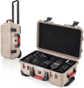 Relaxweex Rolling Camera Hard Case with Padded Dividers & Wheels, Impact-resistant Hard Shell Travel Case for Cameras, Lenses & Accessories(22 x 14 x 9 Inch,Sand Color) by Relaxweex