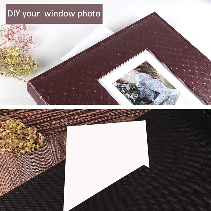 RECUTMS Photo Albums 4x6 Pictures, 600 Pockets Large Capacity Picture Album | Acid-Free Black Pages, Leather Cover, Dual Horizontal/Vertical Pockets, Custom Photo Cover, Perfect for Wedding, Family&Trave - Image 5