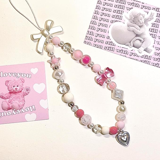 Beaded Camera Wrist Strap Cute Digital Camera Charm Lanyard, Phone Wristlet Charms, Phone Chain for Camera - Image 3