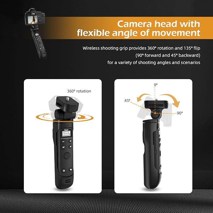 for Canon Tripod Wireless Shooting Grip with Shutter Release - Mini-Tripod with Rechargeable Remote Control for G7 X III/R50/R8/R5/R10/G5 X II/R100/M6 II/M200/M50/R50 V/6D II/V10/V1/SL2, for Vlogging - Image 6