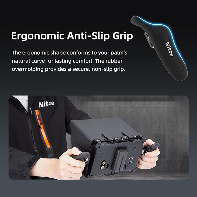 Nitze Side Handle Kit with 1/4" Screw and Retractable Locating Pins- PA32D | 360° Adjustable, Left and Right Side Handles, For Smartphone / iPad / Monitor / Camera Cages - Image 2