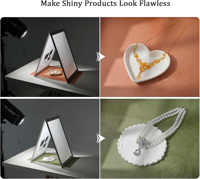 Photo Backdrop Board with Shadow Diffuser, 10 Pcs 20 Patterns | Waterproof, Food Photography Backgrounds, Tabletop Small Shooting Kit, For Product, Jewelry & Makeup - Image 4