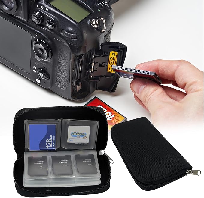 SD Card Holder,SD Card Case,Memory Card Case,SD Card Organizer Storage | Portable 22 SD Card Holder for 18 SD and 4 CF (Black / 22 Slots - 2 Pack) - Image 7