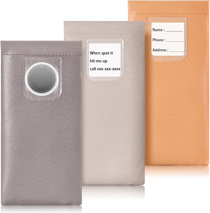 TRIUMPH VISION Eyeglass Case Glasses Case Soft Sunglass Pouch Sleeve 3 Pack | Slim Lightweight Alternative to Bulky Case, Leather Lined Protect Lens, Squeeze Easy to Use, Stylish Portable for Daily Use by TRIUMPHVISION