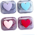 Contact Lens Case, Travel Size Flip Top Cute Contact Lenses Applicator Remover Tool Kit with Solution Bottle for Daily Outdoor Heart (4 Pack) by Howinn