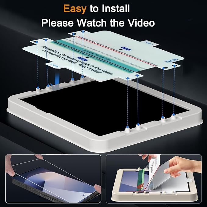 Ferilinso Screen Protector for Samsung Galaxy Z Fold 6, Tempered Glass Back | 3 Pack, 9H+ Hardness, Military-Grade Shatterproof, Case Friendly, Easy Installation Bubble Free, with Camera Lens Protector - Image 4