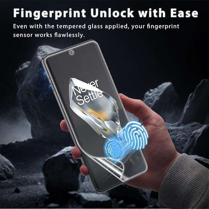 3 Pack for OnePlus 12 Screen Protector[No Glass] with installation frame | Support Fingerprint Unlock, Touch Sensitive, Anti-Scratch, Case Friendly - Image 2