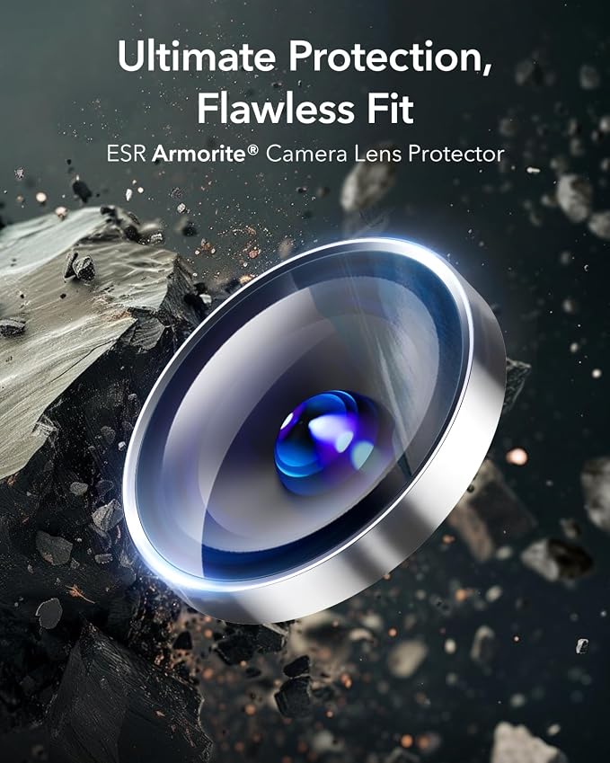 ESR for Samsung Galaxy S25 Ultra Camera Lens Protector, 1 Pack, Silver | Individual Camera Cover, 9H Tempered Glass, Original Camera Clarity, Scratch-Resistant, Case Friendly - Image 2