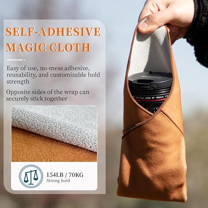 Self-Adhesive Camera and Lens Protective Wrap, Khaki, 13.8 x 13.8 in | Soft Wrap Protects Cameras, Lenses, Phones and Gear from Scratches and Bumps in Storage, Camera Bags or on the Go - Image 2
