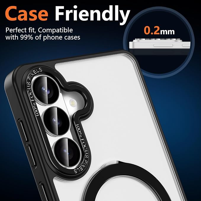 for Samsung Galaxy S26 Camera Lens Protector, Individual Metal Ring Tempered Glass Lens Cover, [Strong Adsorption] Scratch Resistant Ultra-Thin HD Clear Lens Cover, 1 Set-Clear - Image 6