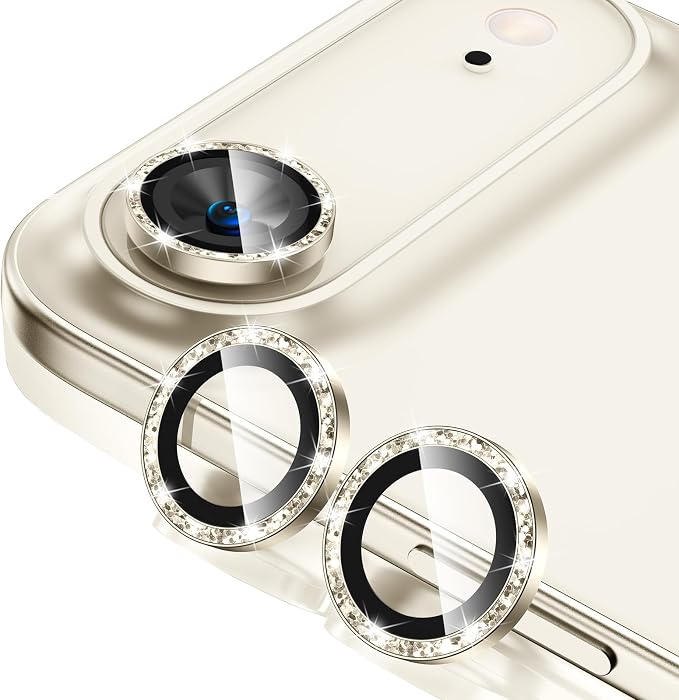 Tensea 2Pack for iPhone Air Camera Lens Protector Bling, Camera Cover | Camera Screen Protector, Metal Individual Ring with 9H Tempered Glass for iPhone 17 Air 6.5inch, HD Clear, Easy Install by Tensea