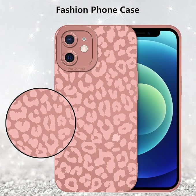 Cute Pink Cheetah Print Phone Case for iPhone 12 Mini 5.4" | Aesthetic Leopard Pattern Design Cover Full Camera Lens Protective Shockproof Soft Slim TPU Funda for Women Girls - Image 6