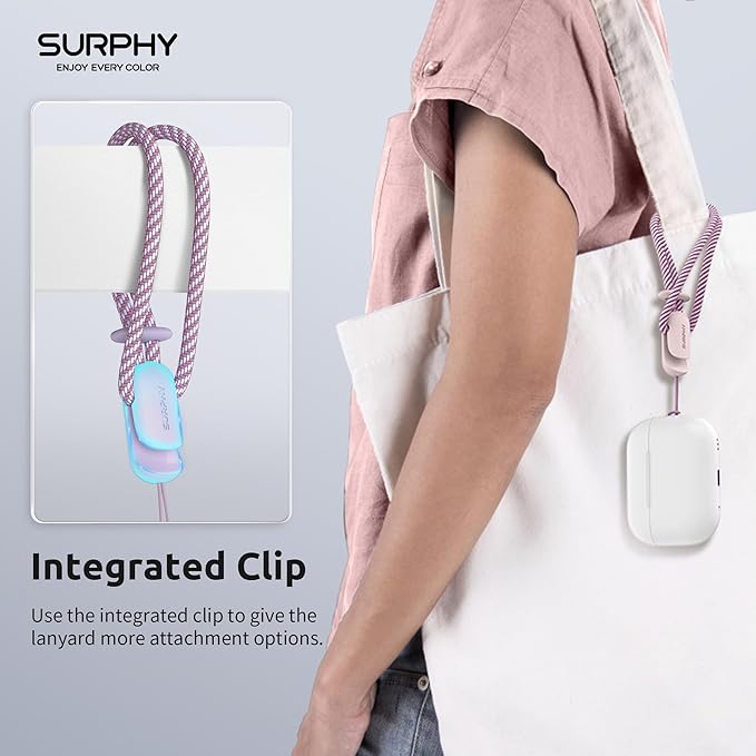 SURPHY 2 Pack Phone Lanyard, Phone Wrist Strap for Case, Camera Wrist Strap | Ultra-Light 2-Color Braided Phone Strap, Cellphone Charm Strap, Anti-Lost Wrist Lanyard for Women and Men, Pink Lilac - Image 3