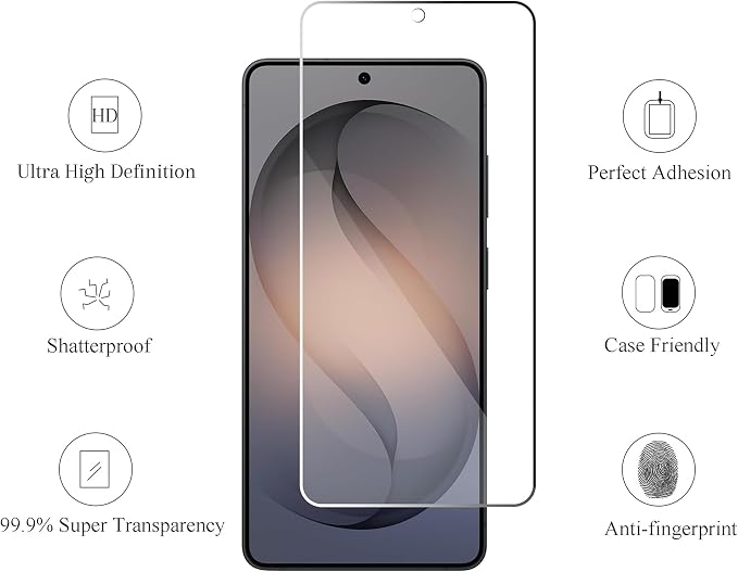 Ailun Screen Protector + Camera Lens Protector for Galaxy S26 Ultra | 3+2 Pack, 6.9 Inch, Tempered Glass, Fingerprint Unlock, 0.25mm Ultra Clear, Case Friendly - Image 2