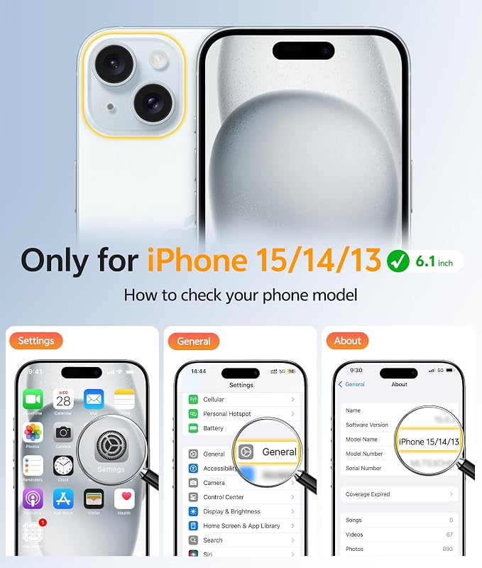FNTCASE for iPhone 15/14/13 Case, Fit for Magsafe, Glass Screen Protector | Translucent Matte, Magnetic Phone Cases, 14FT Military Grade Drop Protection, Slim Shockproof Protective Cover, Gray - Image 2