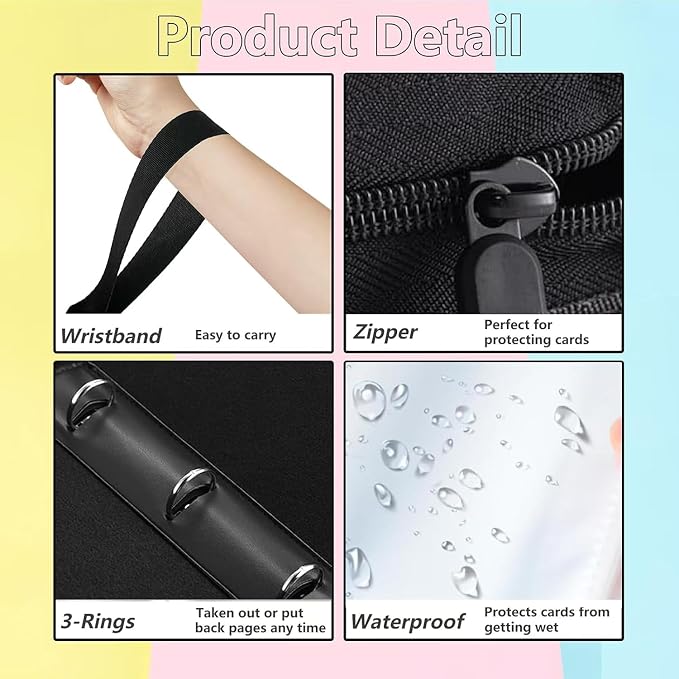 Cute Trading Photocard Binder, STAY Photo Album Cartoon Card Holder Book Storage 400 Cards with Sleeves for Lomo Cards Gift - Boys & Girls, idol Photo Protect (Purple, 4 Pockets) - Image 4
