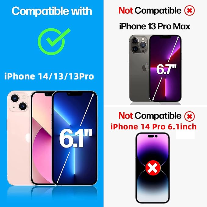 3 Pack Screen Protector for iPhone 14/13/13 Pro, 6.1 Inch | 9H Tempered Glass, HD Full Clear, Anti-Scratch, Case Friendly - Image 2