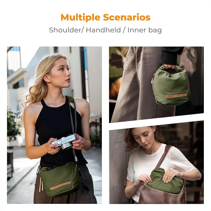 K&F CONCEPT Camera Sling Bag Small Camera Compact Case | Cute Soft Camera Pouch, Handbag, for Urban Street Photography, BS05 - Image 3