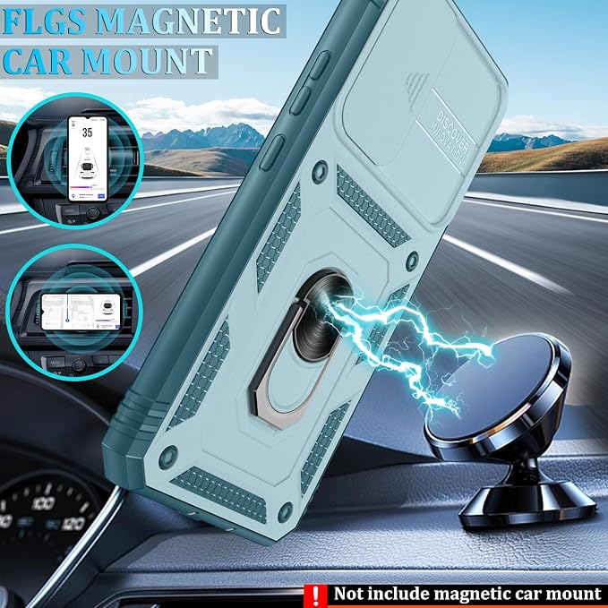 Gritup for Samsung Galaxy S22+ Plus Case with Screen Protector*2, Galaxy S22 Plus Case Build in 360° Rotating Ring Kickstand, Military Grade Protective Case for S22 Plus Phone, Green - Image 7