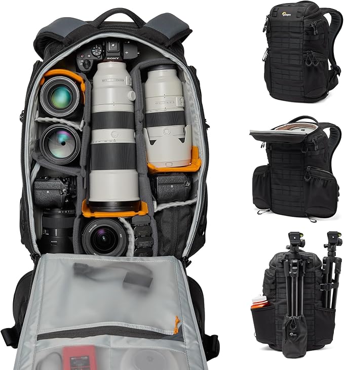 Lowepro ProTactic BP 450 AW III Camera Backpack, 4-point Access, Professional Camera Bag, DSLR/Drones/Mirrorless, Up to 16" Laptop, Rain Cover, for Photographer,Videographer, Volume 28L by Lowepro