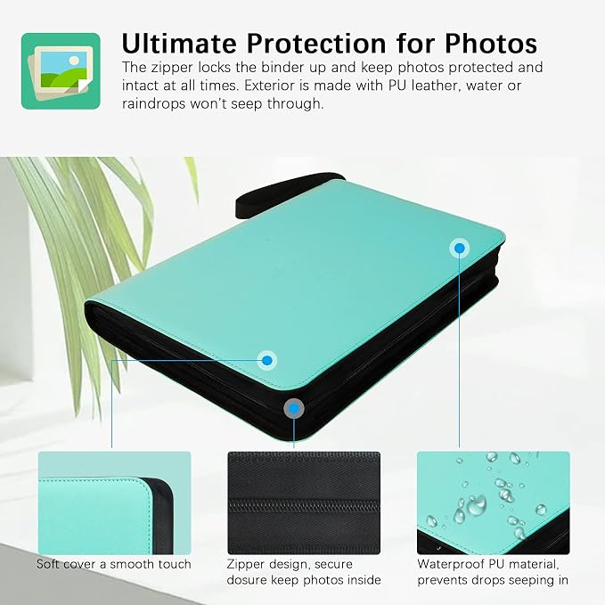 Veicevol 540-Pocket Album for Instax Mini & Polaroid 2x3 inch Photos, Green | Large Capacity, Designed for Fujifilm Instax Mini and Polaroid 2x3 Photos, To Store Pictures Or Trading Collection Cards - Image 5