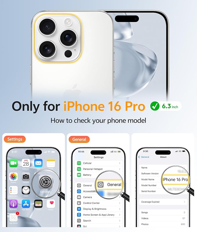 FNTCASE for iPhone 16 Pro Case, Fit for Magsafe, with Screen Protector | Anti Yellowing Magnetic Back, 14FT Military Grade Drop Protection, Shockproof Protective Phone Cover, Transparent - Image 2