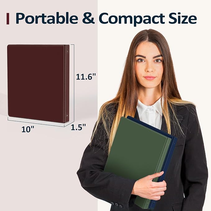 BinderX 3 Ring Binder 1 Inch, 1" Clear View Binder, Burgundy Red, Letter | Extra Durable, PVC-Free, Customizable, Interior Pockets, 175-Sheet Capacity, Eco-Friendly, Reinforced Hinge, School, Office - Image 6