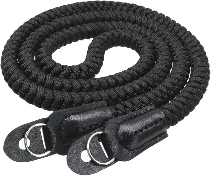 Paracord Camera Strap Long Camera Neck Shoulder Strap for SLR DSLR Digital Mirrorless Cameras 47inch/120cm Black by HITHUT