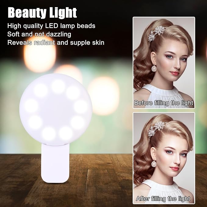 Ring Light of Pocket-Size: Rechargeable Small Ring Light for Phone, Laptop & Makeup - Perfect for Small & Adults, Portable Selfie Light (White) - Image 5