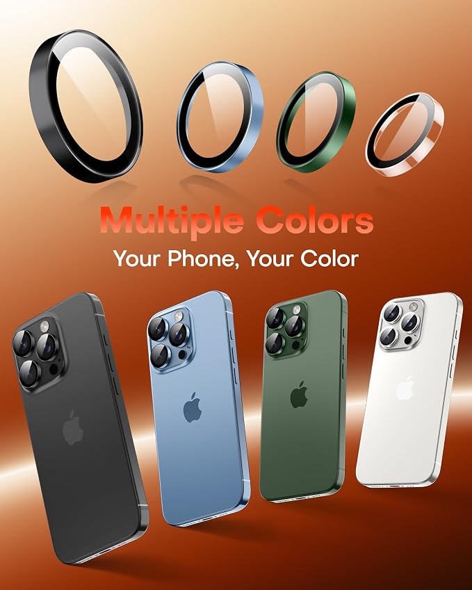 TOCOL Camera Lens Protector for iPhone 13 Pro Max/iPhone 13 Pro Tempered Glass HD Individual Scratch Resistant Camera Cover Accessories Case Friendly 2 Pack（Alpine Green） - Image 8