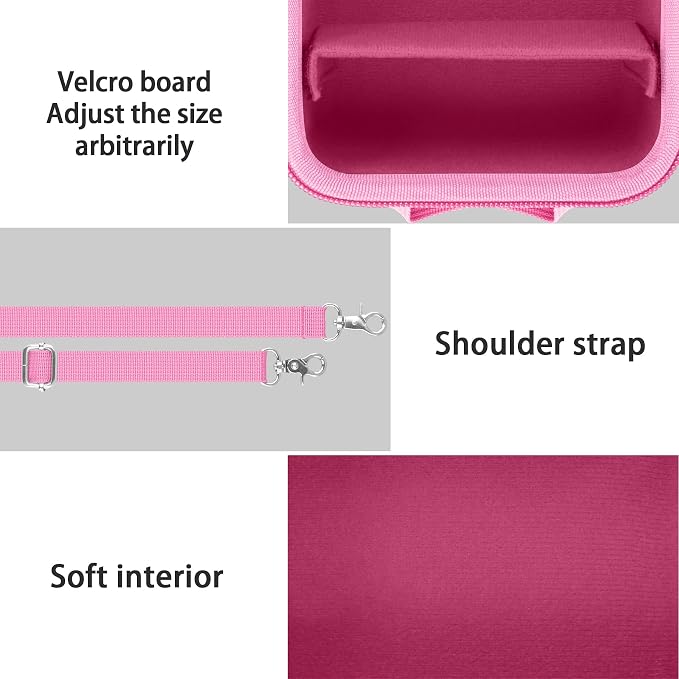 Case for KODAK PIXPRO AZ653/AZ401/AZ405/AZ425/AZ528 Digital Camera | Protective Storage Box, Portable Carrying Box, Smooth Zipper, Travel-ready, Shoulder Strap Covenient to Carry, Pink Case - Image 4