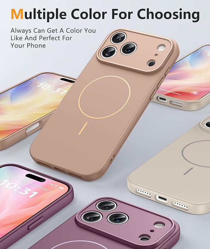 FNTCASE for iPhone 17 Pro Max Case, Fit for Magsafe, Screen Protector | Full Camera Protection, Integrated Silicone, 14FT Military Grade Drop Proof, Shockproof Protective Phone Cover, Full Gold - Image 5