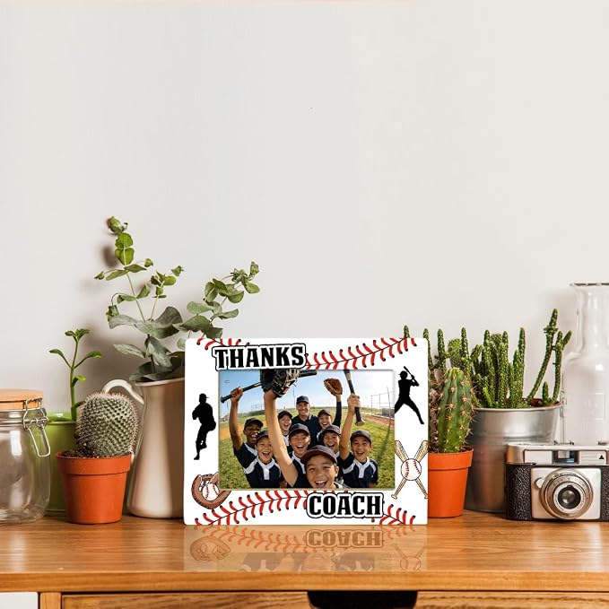 Thanks Coach Photo Frame, Baseball Picture Frame, Sports Themed Decor Tabletop Display Frames for Players and Coaches, Gift to Baseball Enthusiasts for 4x6 Inches Photos - Image 5