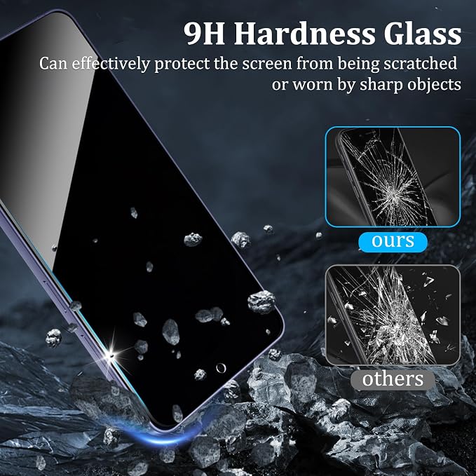 2 Pack Privacy Screen Protector for Samsung Galaxy S26, Tempered Glass Film, 9H Hardness, Anti-Scratch, Premium HD Clarity, Case Friendly, Easy Installation - Image 4
