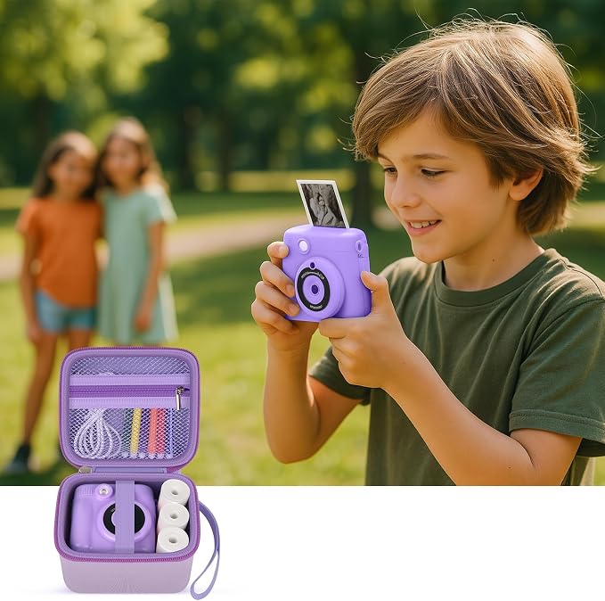 PAIYULE Kids Instant Print Camera Case for ESOXOFFORE for Dylanto | Hard Shell,Mesh Pocket,Wrist Strap,for Gofunly,for GREENKINDER,for DUDUDRAGON,for Zostuic,for Careenoah (Box Only)SkyBlue - Image 8