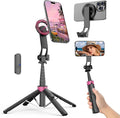 37''Magnetic Phone Tripod, Portable Selfie Stick Tripod & 4-Leg Base | 360° Rotation, 3-in-1 Magsafe Tripod with Wireless Remote for iPhone17 Pro Hands-Free Video Recording, Gym Workout,Travel by SelfieStickTripodsforPhone